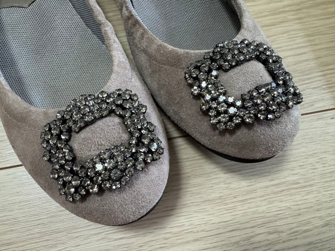 【未使用に近い】銀座かねまつ ビジュー パンプス