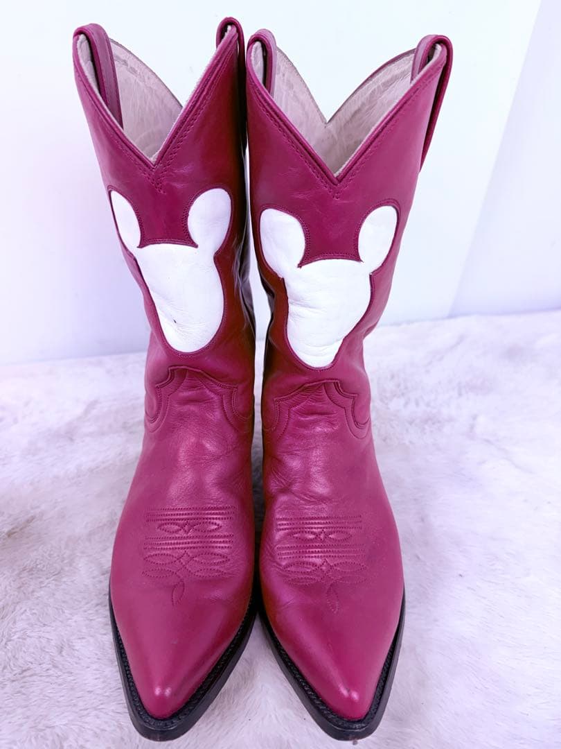 超希少 D24限定 ミッキーマウス 本革ウエスタンブーツ