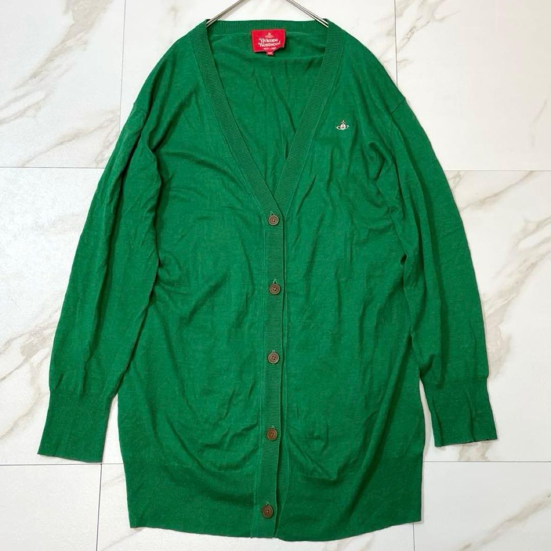 ヴィヴィアンウエストウッド レッドレーベル カーディガン コットンリネン 緑