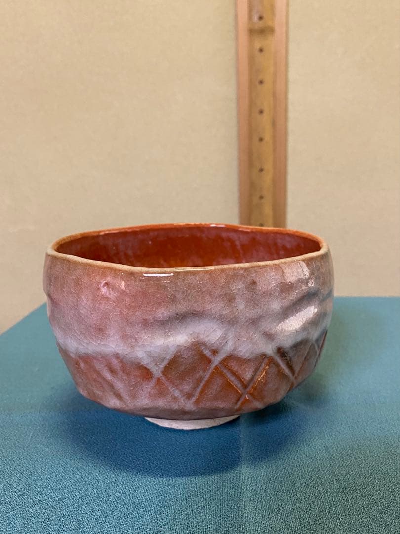 【本日限定】茶道具/赤茶碗 小川長楽 五つ印赤茶碗 共箱