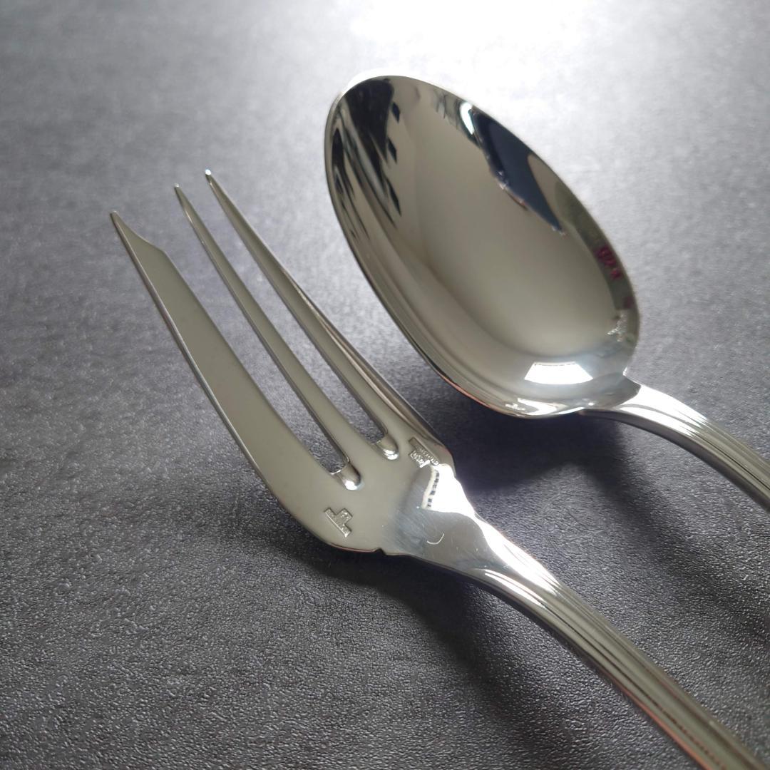 美品 クリストフル アルビ サービングフォーク サービングスプーン