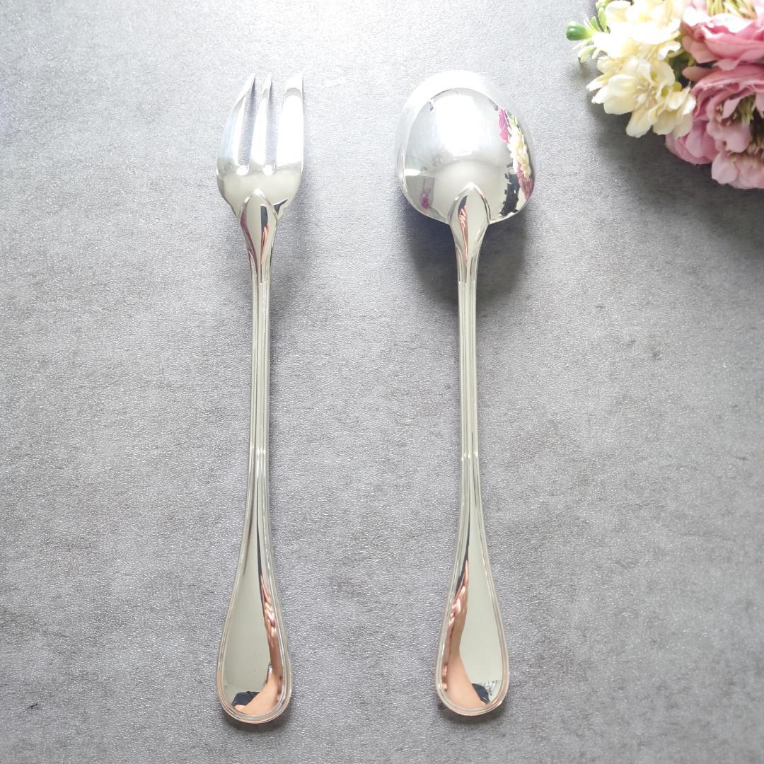 美品 クリストフル アルビ サービングフォーク サービングスプーン