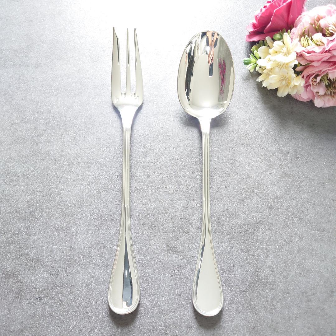 美品 クリストフル アルビ サービングフォーク サービングスプーン