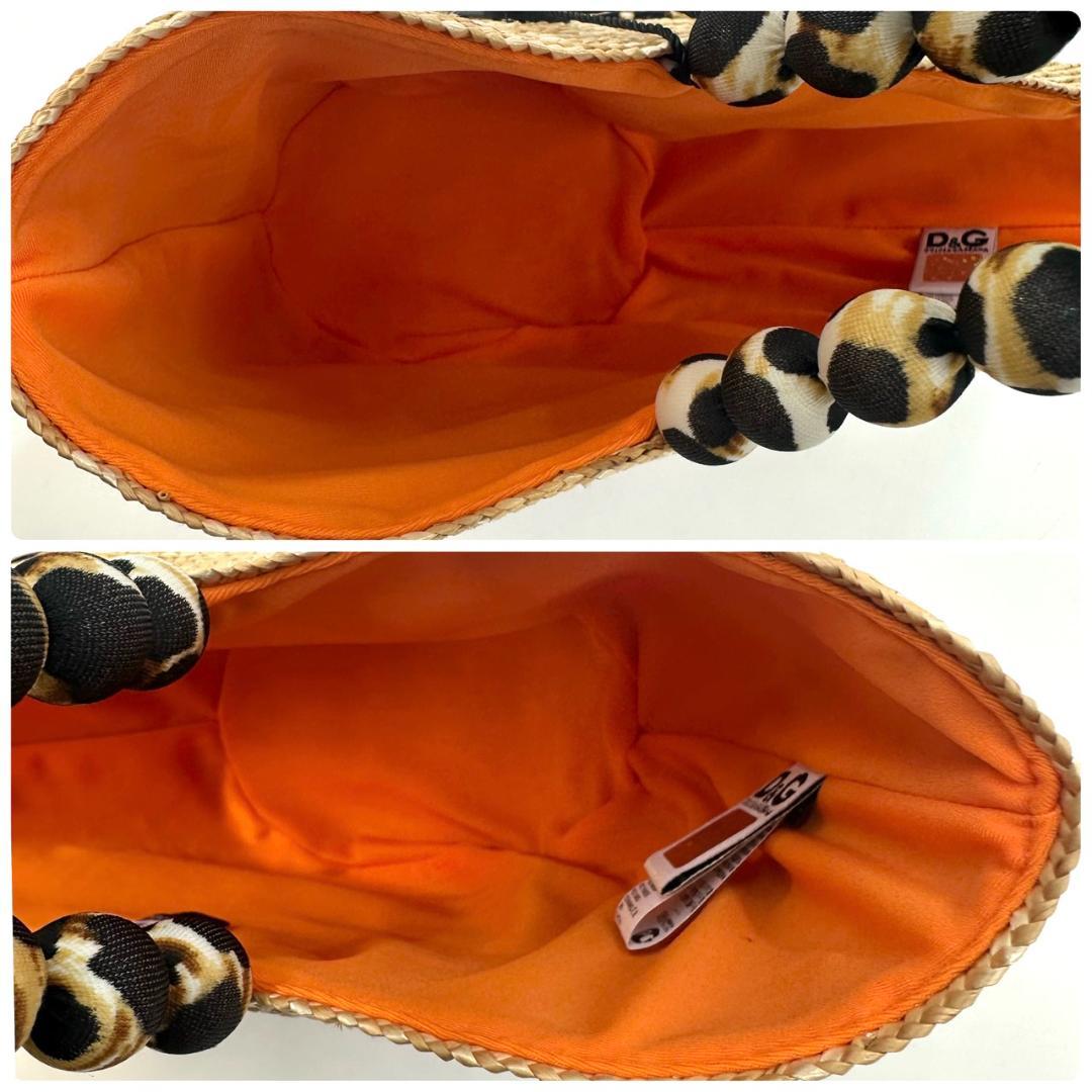 DOLCE & GABBANA D&G JUNIOR ストロー かごバッグ 豹柄