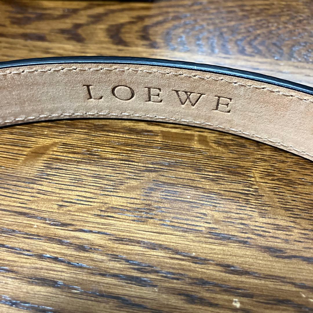 LOEWE ブラックレザーベルト