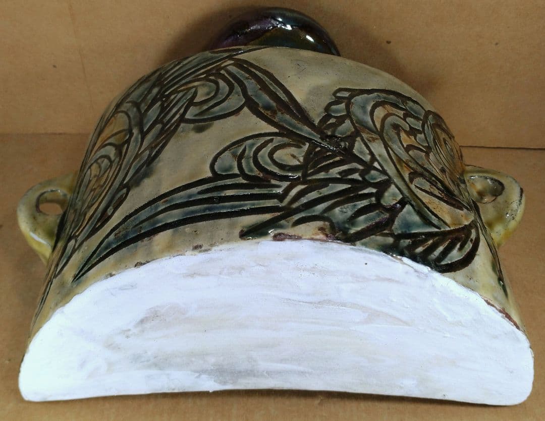 【本物保証】金城次郎 魚紋抱瓶 共箱 栞 美品 壷屋焼 人間国宝 ｗ23.5㎝