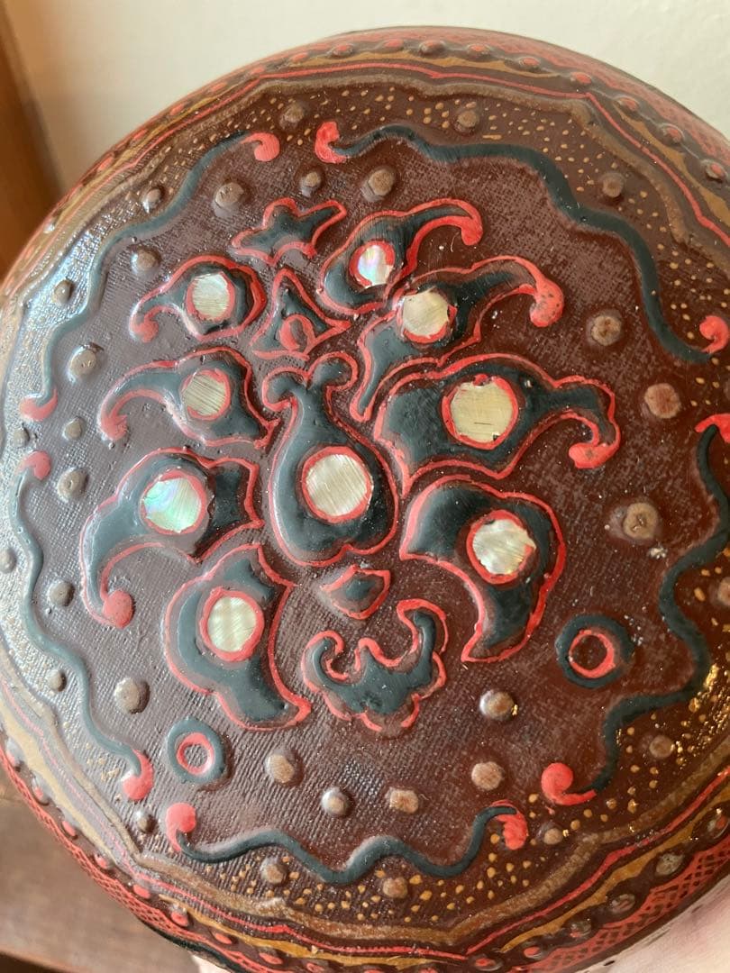 唐物　菓子器　漆器　時代物　蓋物　螺鈿