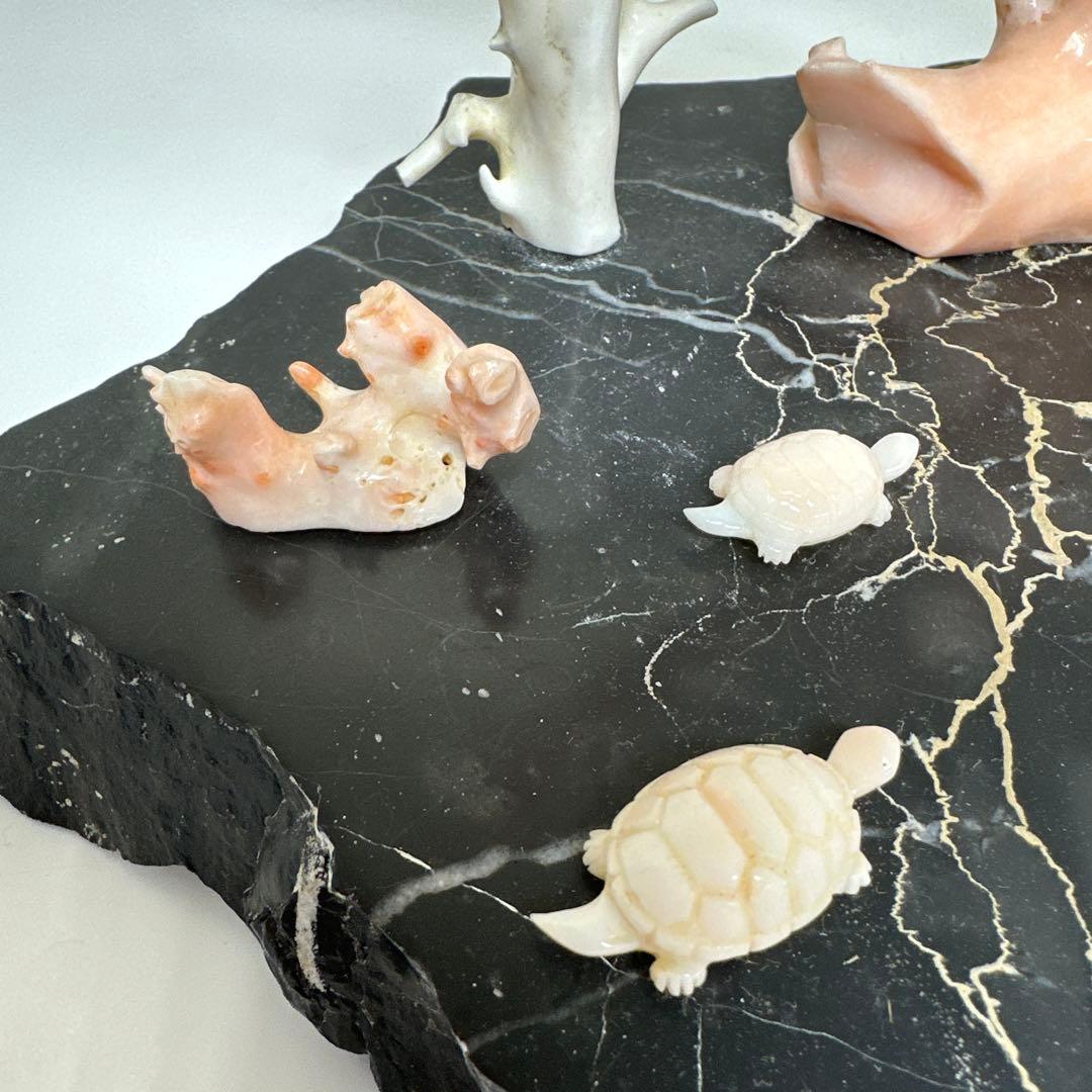 本ぼけ珊瑚　極太原木　赤珊瑚カメ　置物　約291gトコエ　東さ8-0104☆1F