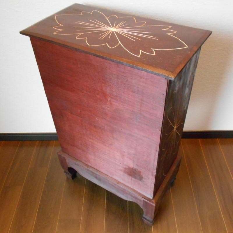 花柄模様 猫足 キャビネット アジアン家具 バリ家具 収納家具 完成品家具