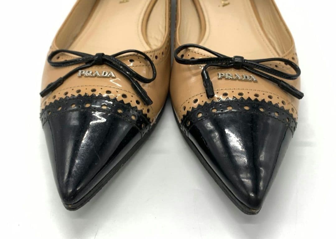 PRADA フラットシューズ　38 パンプス　ohga ピッピシック