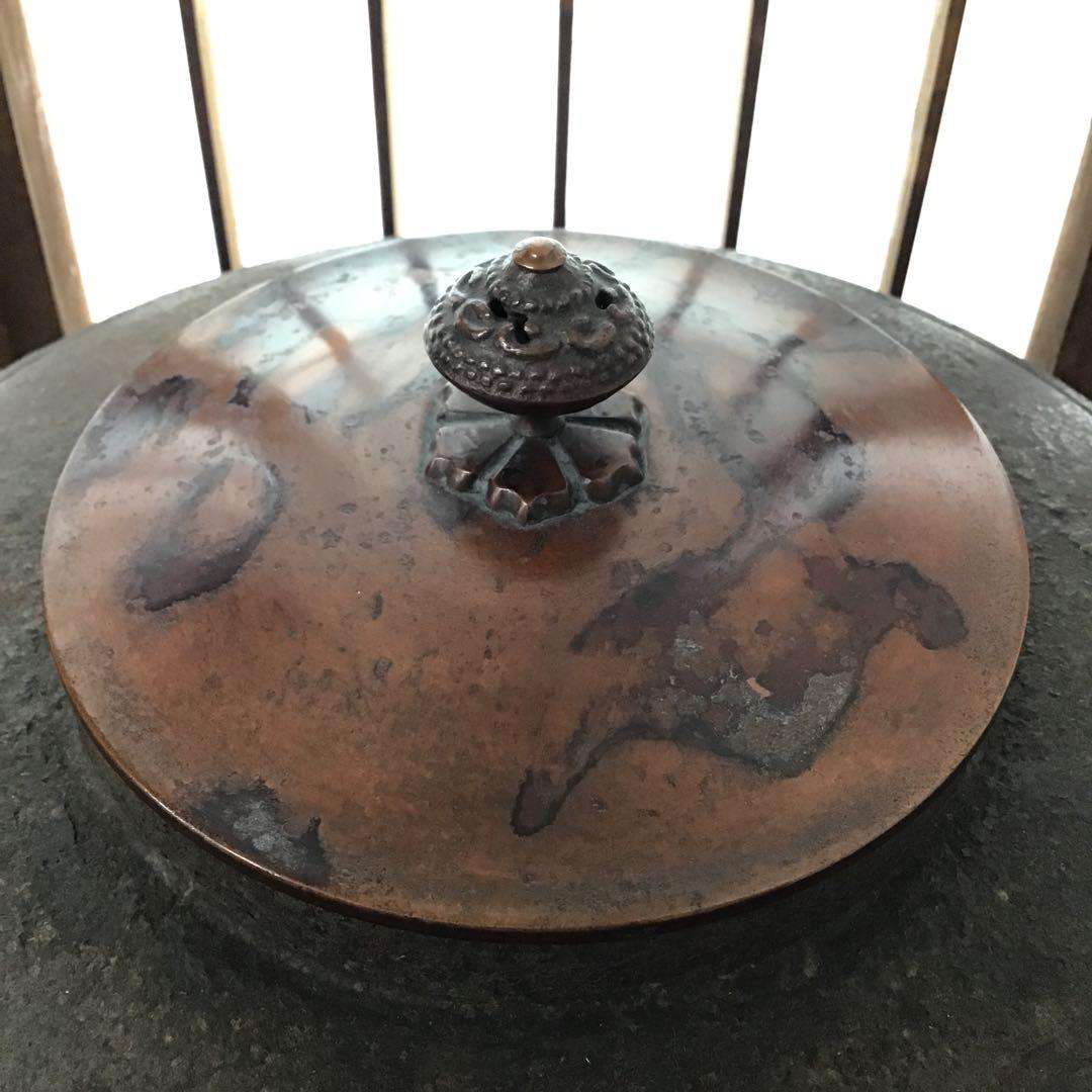 骨董品　茶道具　肩衝釜　蓋つまみ装飾豪華￼ 昭和36年以前の品　共箱　S80KK