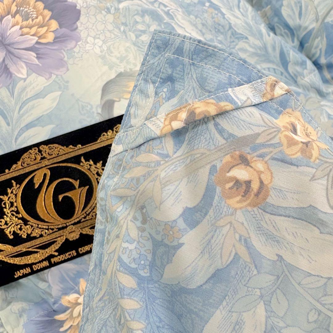 羽毛布団 シングル ポーランド ホワイトマザーグース CH92534 ブルー