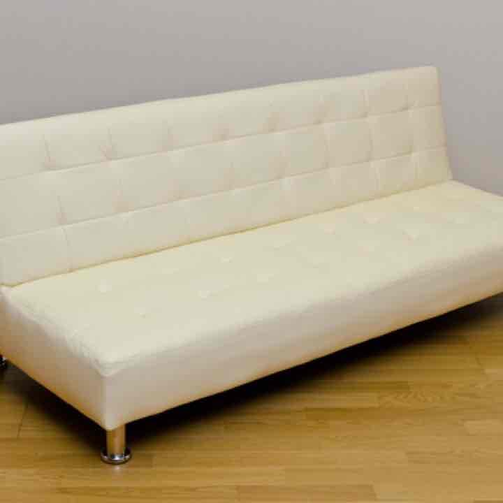 【時間指定不可】OPERA　コンパクトソファベッド　アイボリー