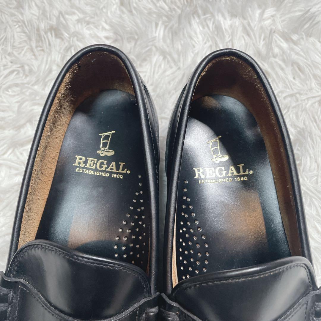 極美品　リーガル　ローファー　レザー　ブラック　黒　25cm