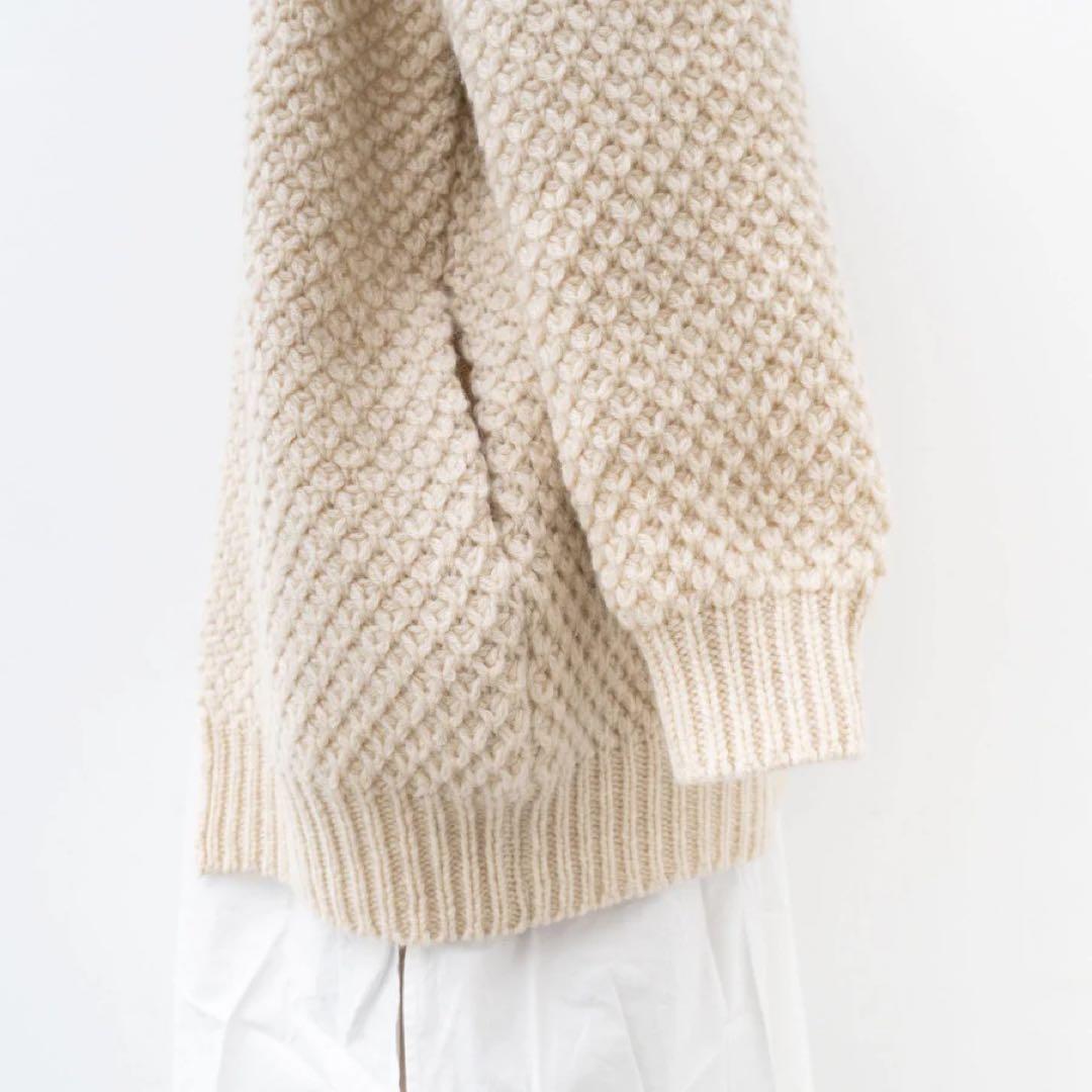 トップス ANSPINNEN / Crew neck Waffle Cardigan