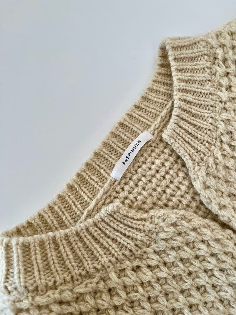 トップス ANSPINNEN / Crew neck Waffle Cardigan