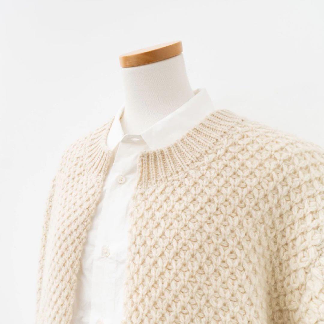 トップス ANSPINNEN / Crew neck Waffle Cardigan