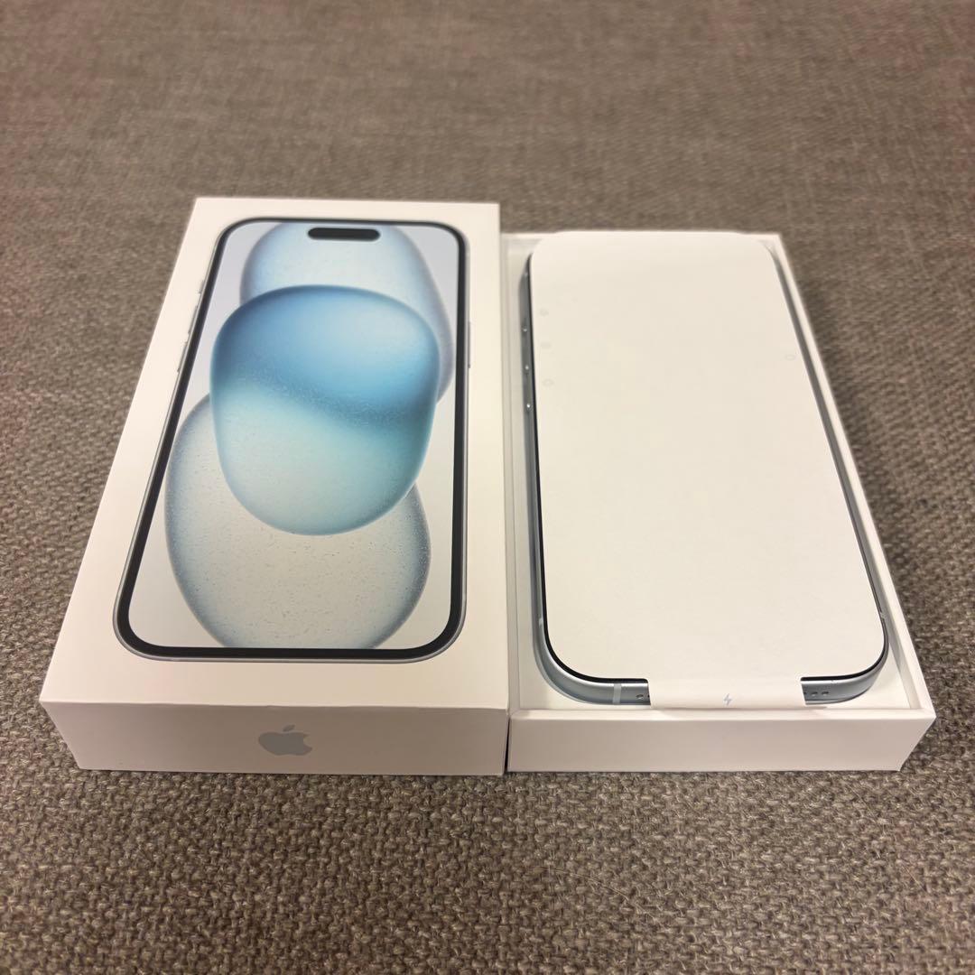 Apple iPhone 15 128GBブルー本体 箱 充電ケーブル付き