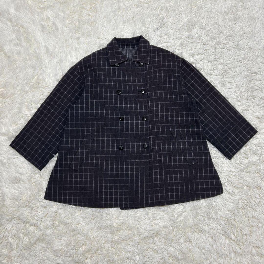 希少　Dior ディオール　リバーシブル　ウールコート　チェック　無地　アウター