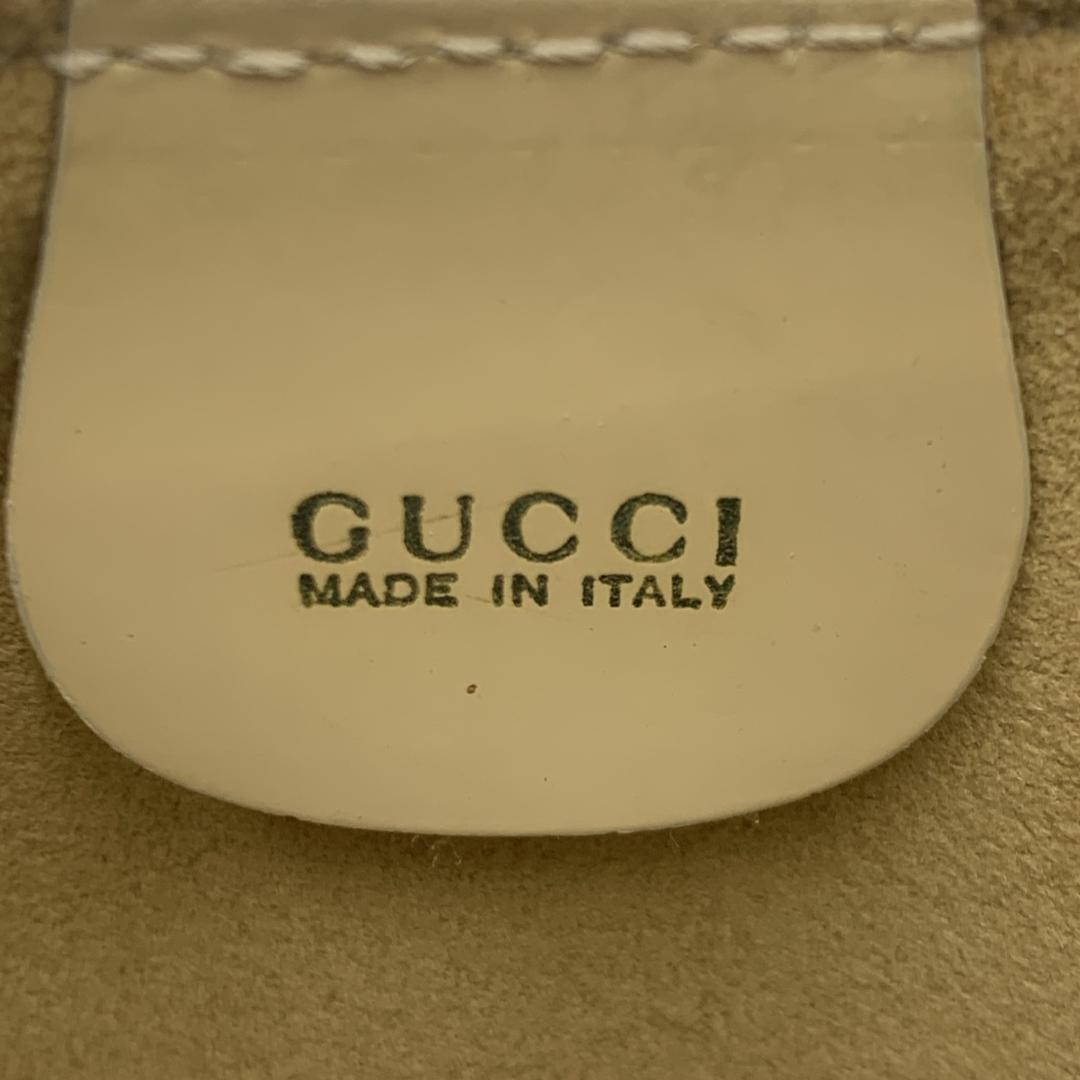 GUCCI グッチ ハンドバッグ トートバッグ エナメル ポーチ付き ベージュ