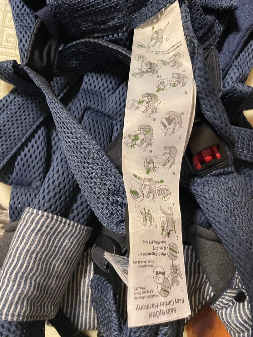 ベビービョルン　ハーモニー　ネイビー　よだれカバー付き　箱有り、説明書付き