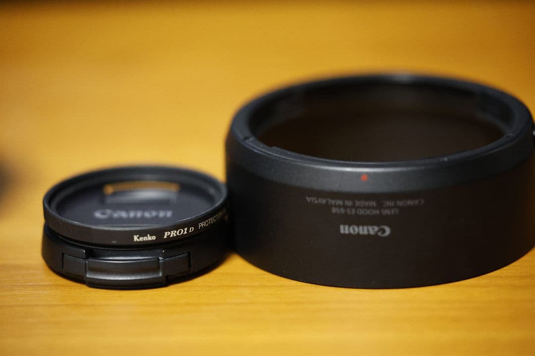 canon 50mm RF f1.8 レンズおまけフード、レンズ保護フィルター