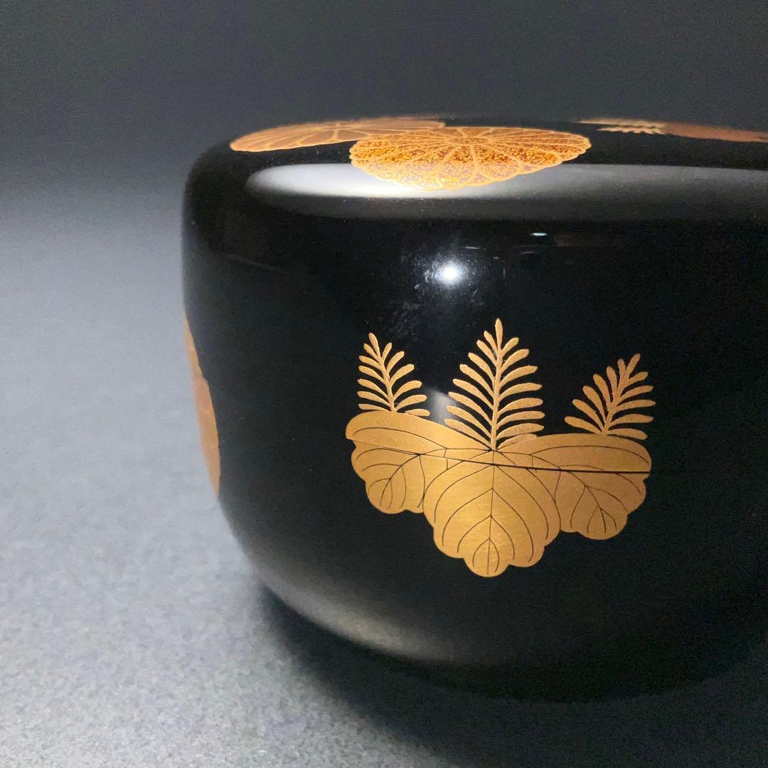 【茶道具】平棗　高台寺蒔絵　菊桐　加賀蒔絵　共箱　R1276ダN3