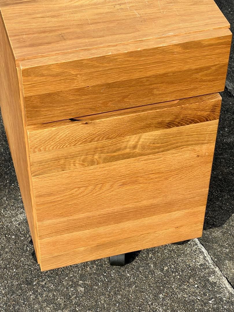 無印良品　無垢材デスクキャビネット　オーク材　学習机　1