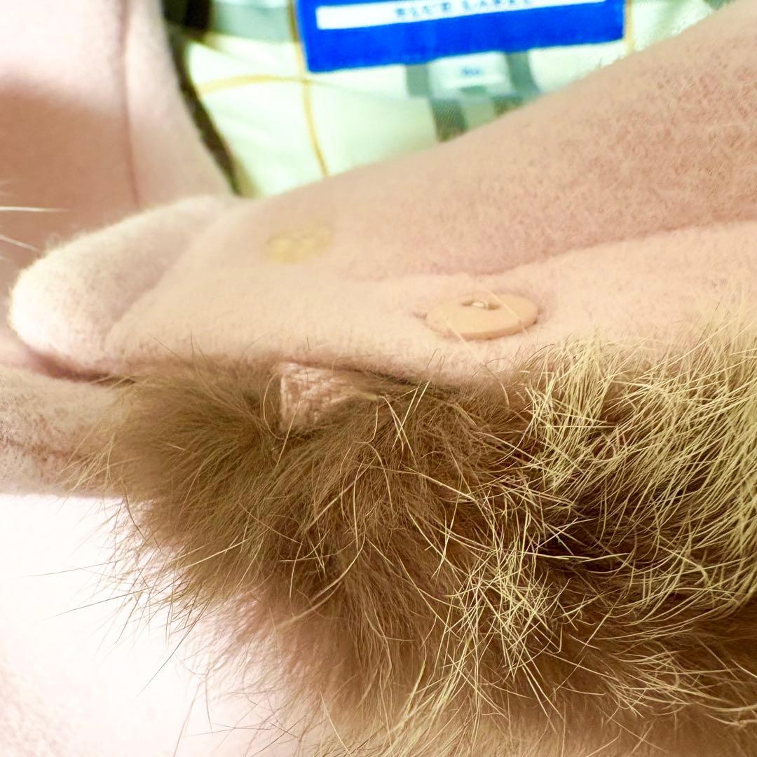 モア様リクエスト✨バーバリーブルーレーベル ピンク カシミヤ混 フード コート