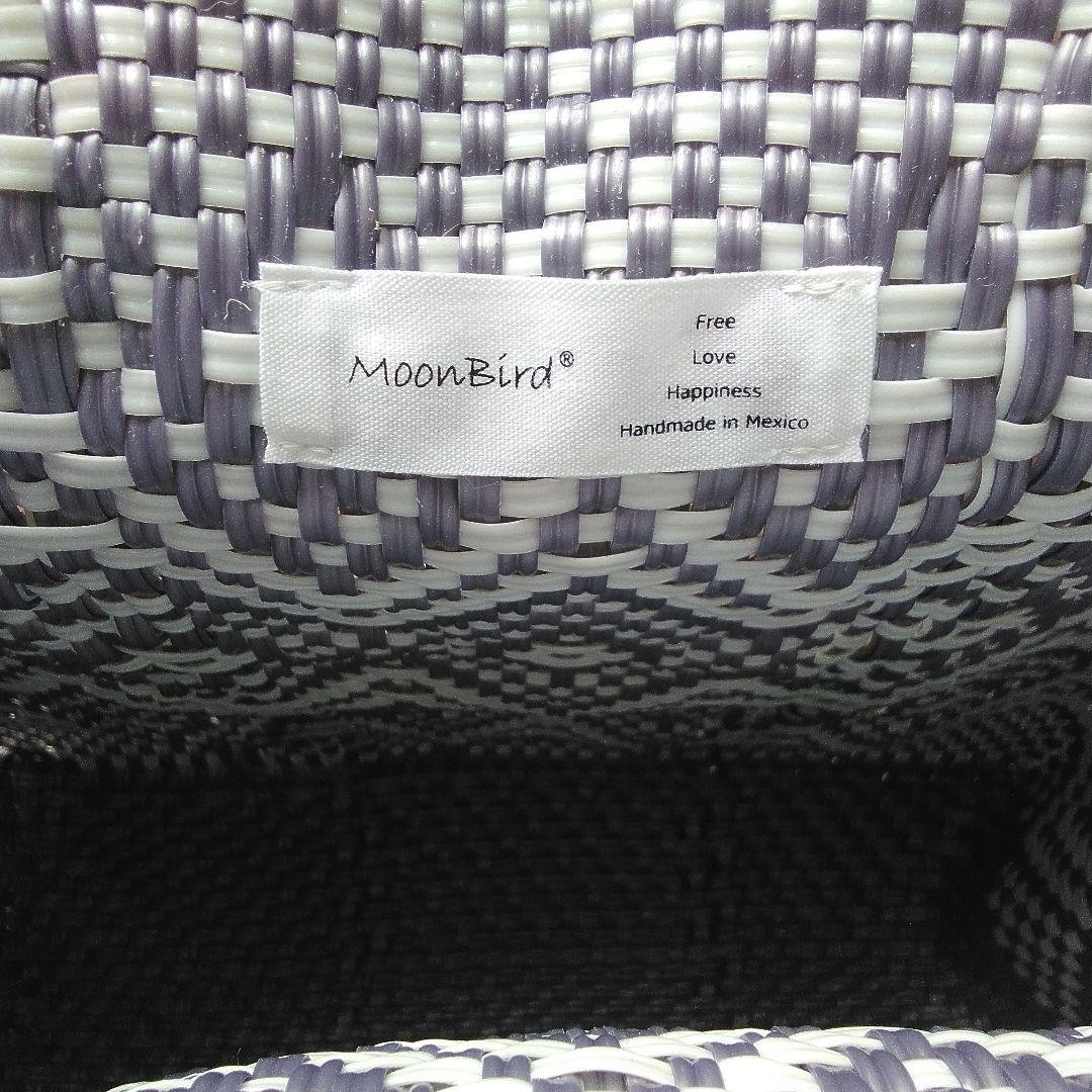 メルカドバッグ　パープル　ポンポン付き　メキシコ　カゴバッグ