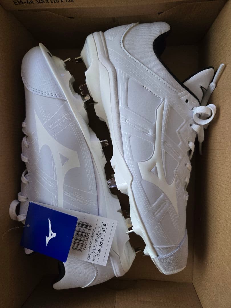 ★新品未使用★P革加工済み　ミズノ mizuno　野球スパイク 　27センチ