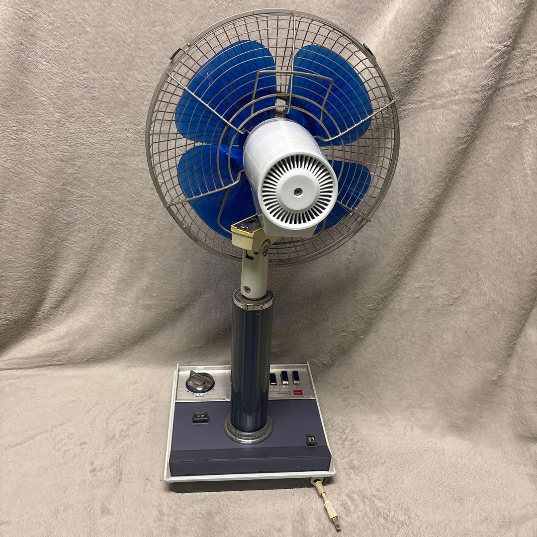 昭和レトロ家庭用扇風機 青い羽根 メタル製