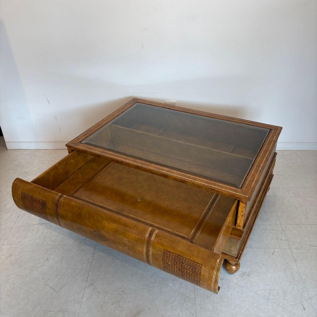 MAITLAND SMITH ブック型テーブル　ローテーブル　ガラステーブル