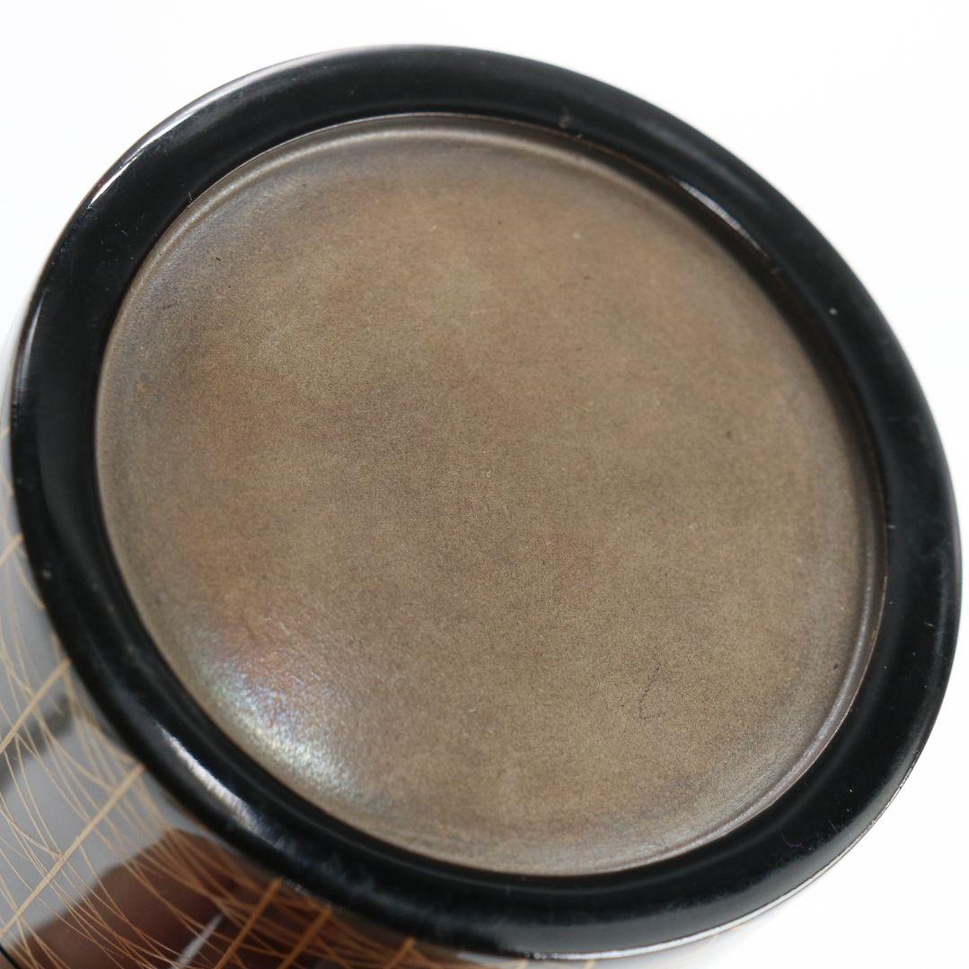 中村宗尹作 武蔵野蒔絵 面中次 内銀溜塗 薄茶器 茶道具 共箱　SB983