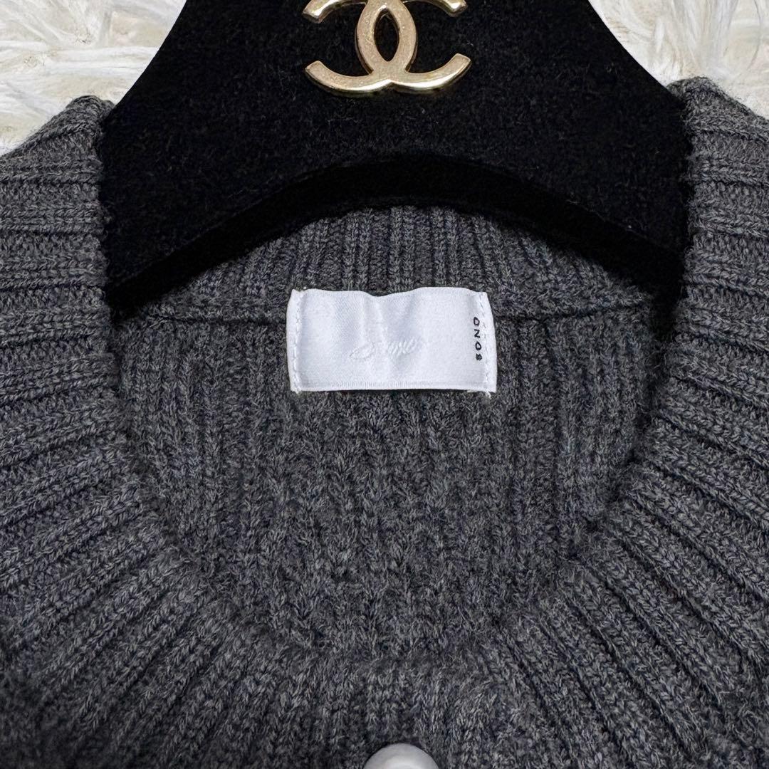 【美品】ソーノ 2024AW サークルフレアケーブルニットカーディガン ケーブル