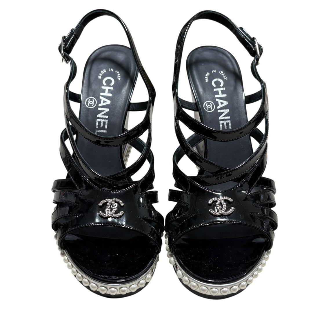 CHANEL シャネル ココマーク パール サンダル 36 1/2