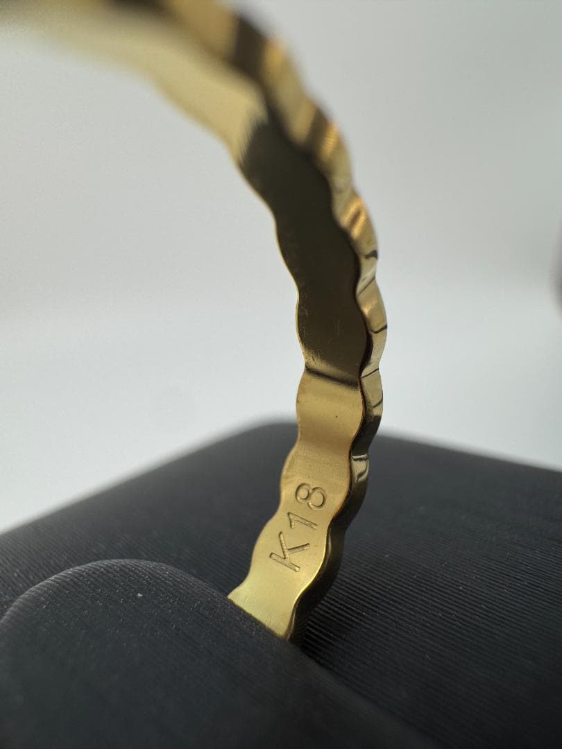K18ゴールド 編み込みデザイン リング1.59g 11号 即日発送