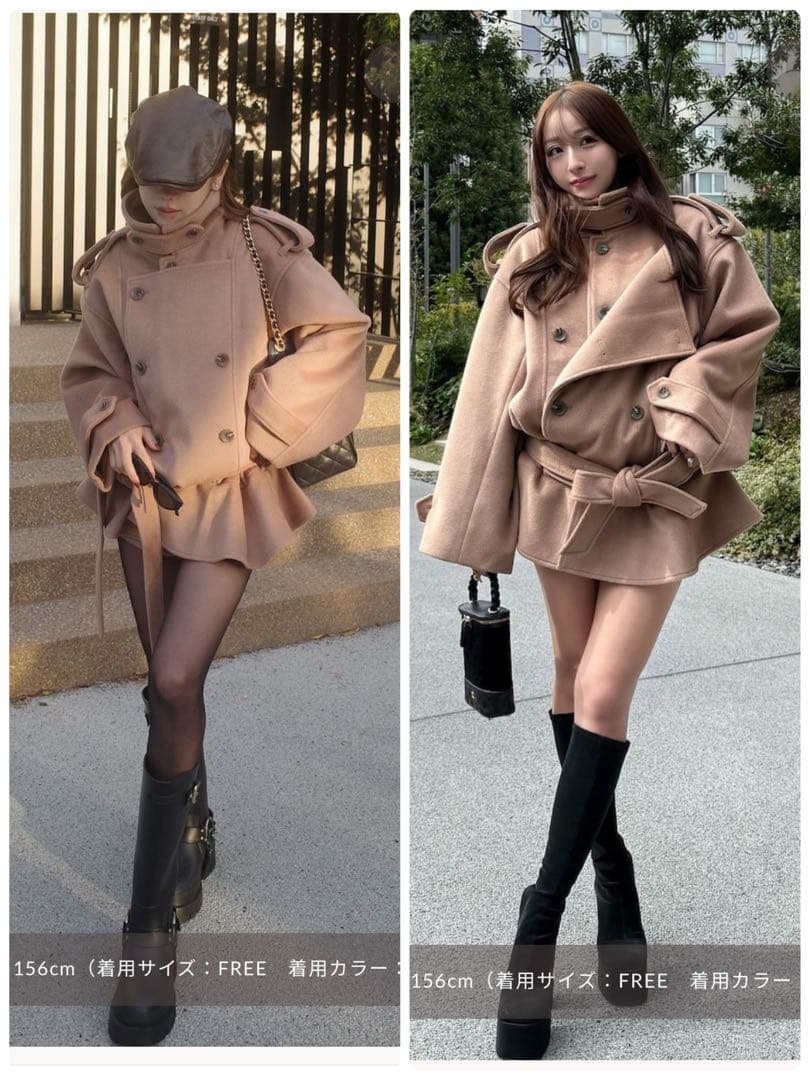 完全未開封ダーリッチ大人気ドロップショルダージャケットコートキャメルフリーL