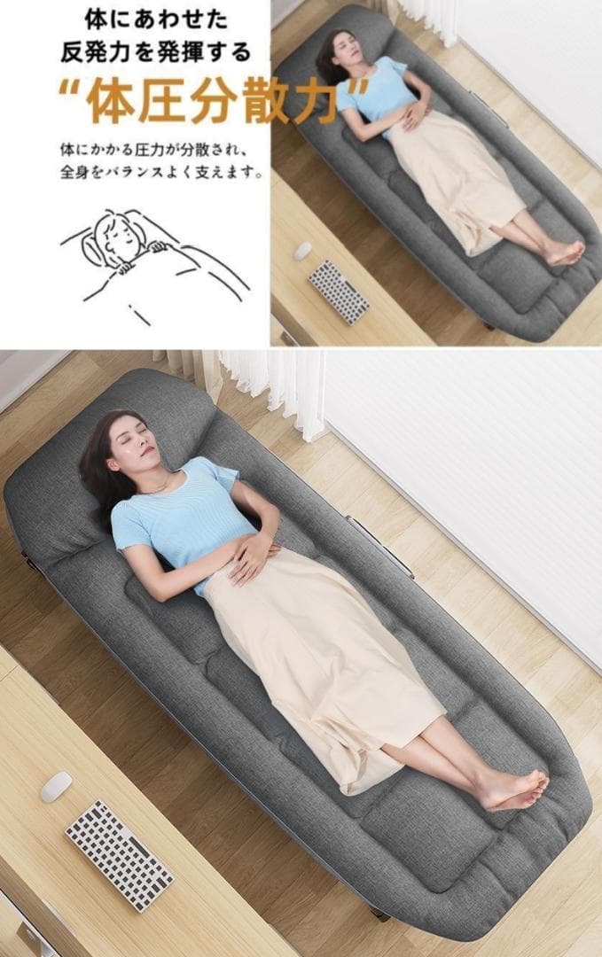 折りたたみベッド 60*180cm コンパクト 組立不要 軽量 折りたたみコット