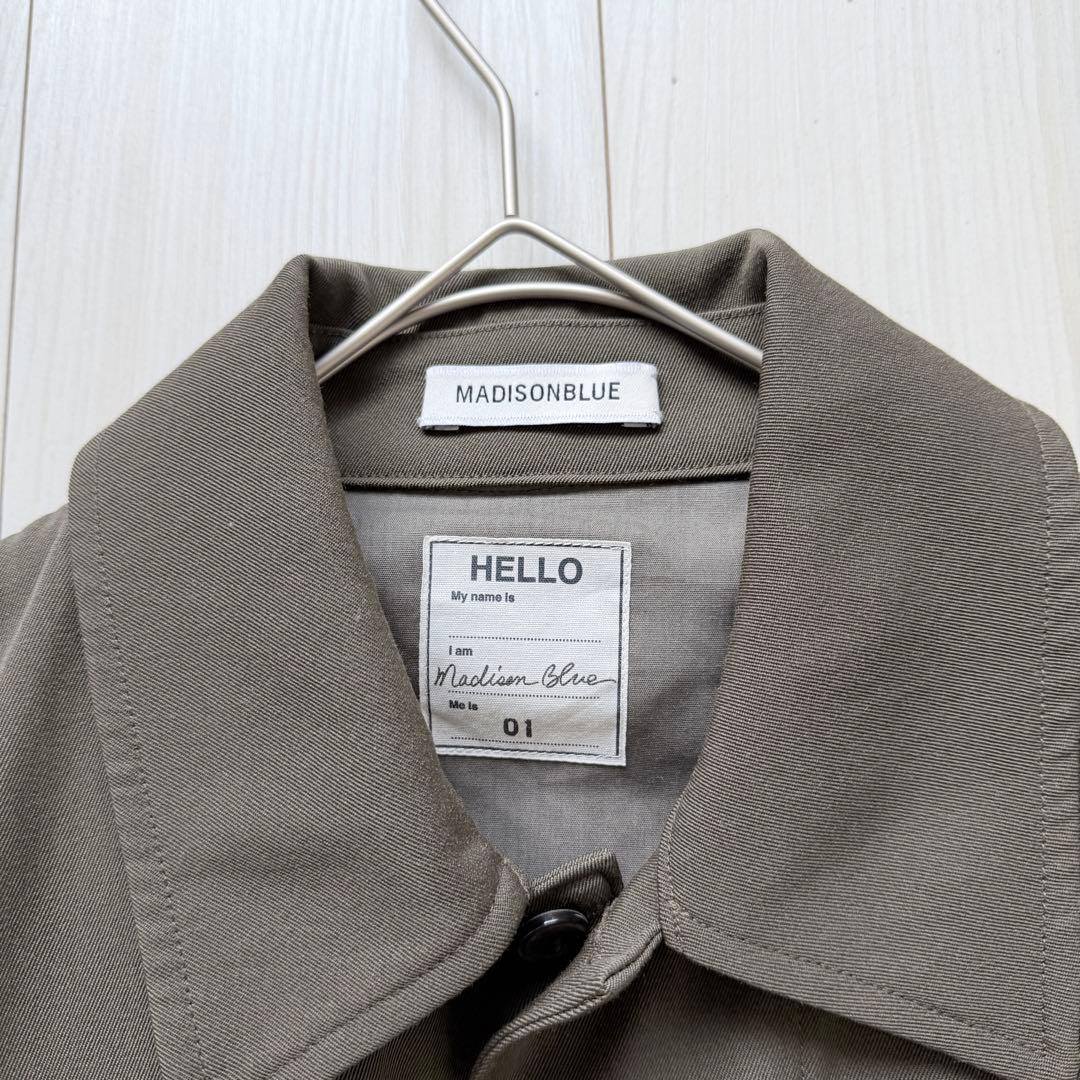 美品✨マディソンブルー　ウール　ロングシャツ　フランネル　カーキ　オリーブ