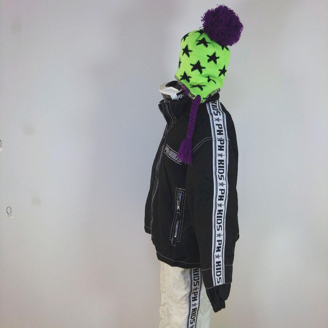 スキーウェア　キッズ　子供　130cm　男の子　白　黒　ゴーグル　グローブ