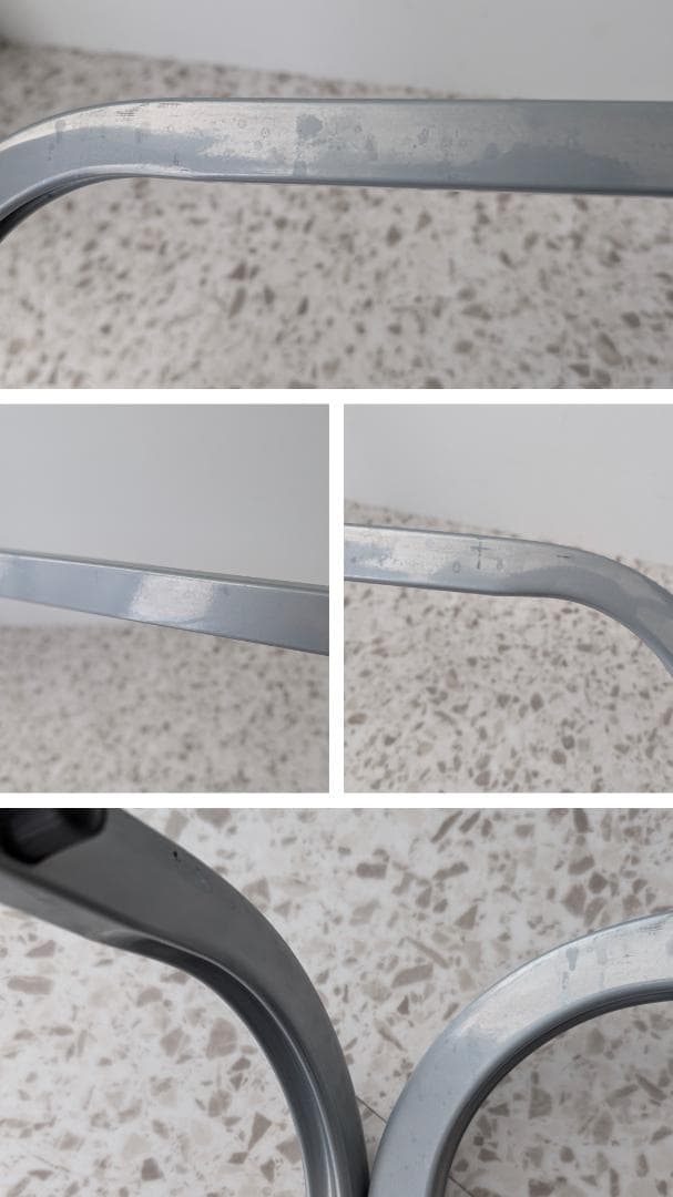 90s ビンテージ メタルフレーム ガラス テーブル スペースエイジ ポップ