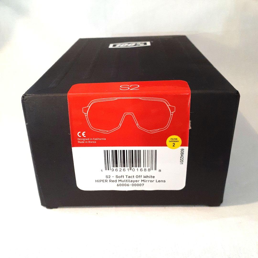 100% S2 ホワイト レッドミラーレンズ ワンハンドレッド サングラス