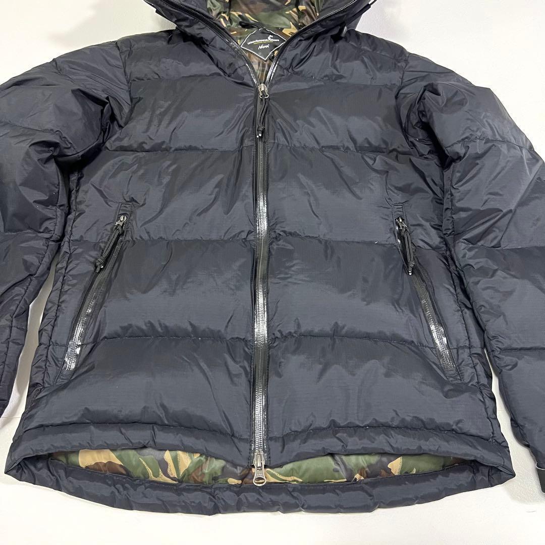 NANGA オーロラダウンジャケット フード カモフラ 迷彩 ブラック S
