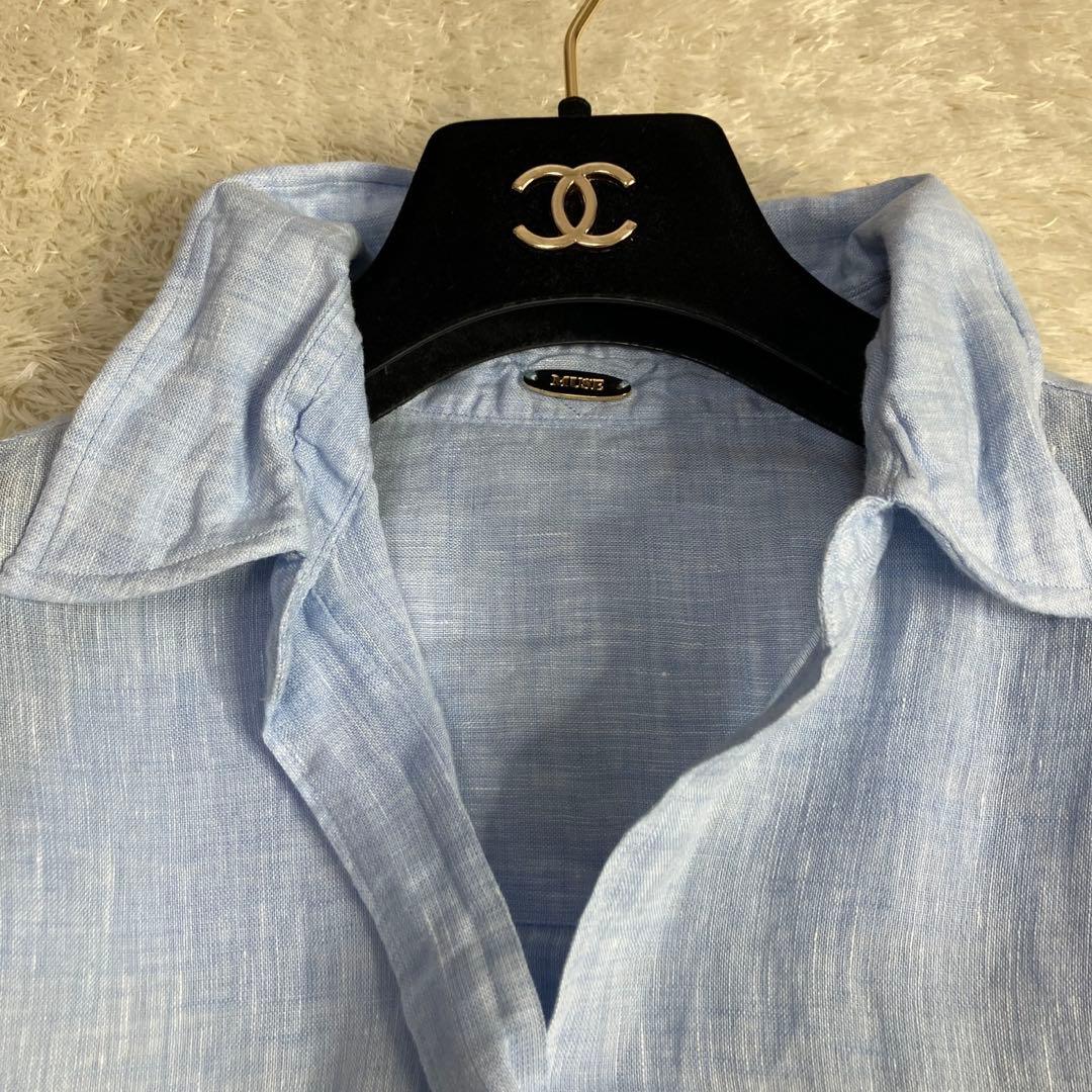 訳あり美品✨24SS ドゥーズィエムクラス　リネン ウォッシュシャツ　衿ワイヤー