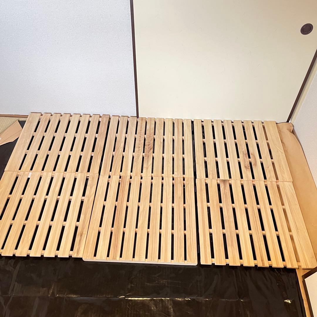 (美品：即日発送)定価12000/三つ折りすのこマット/セミダブル
