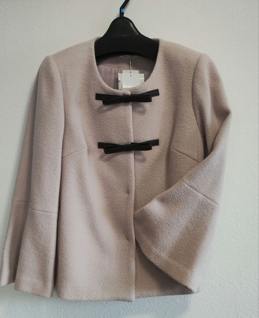 【入学式】Rose Tiara　ダブルリボン ノーカラー　ジャケット　タグ付き！