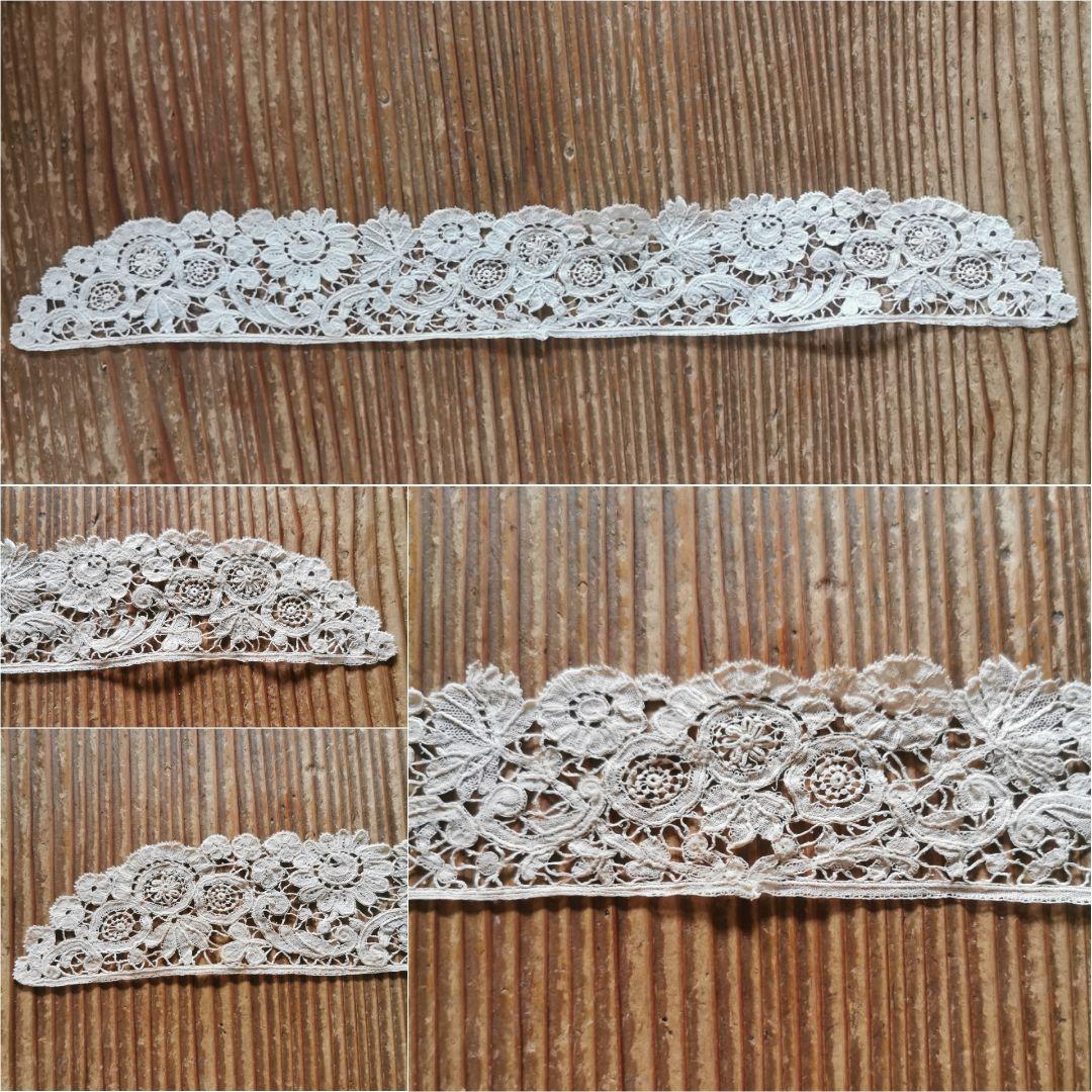 アンティーク ポワンドローズ ロゼッタ ボビン＆ニードルワークレース 付け襟