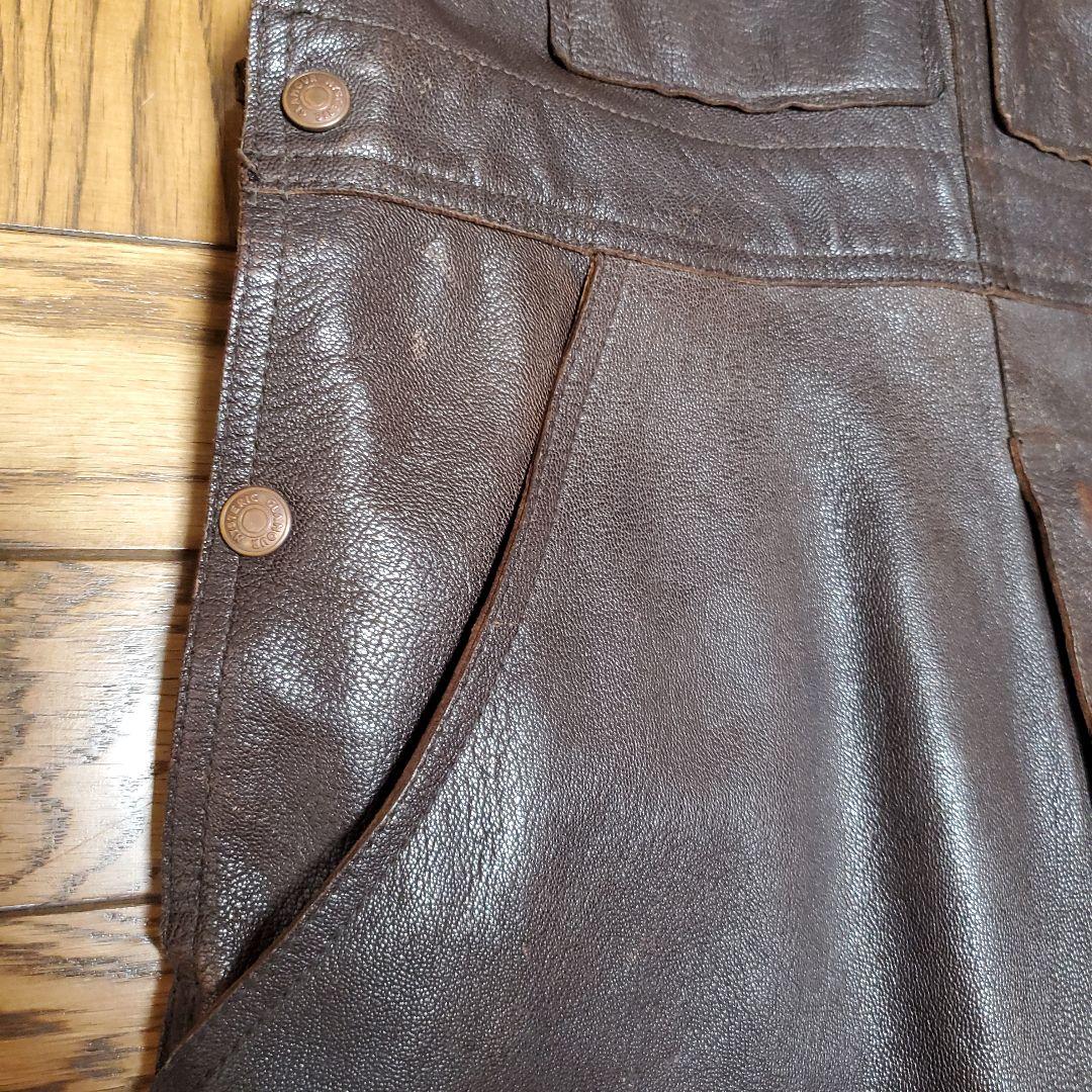 90年代レザーオーバーオール