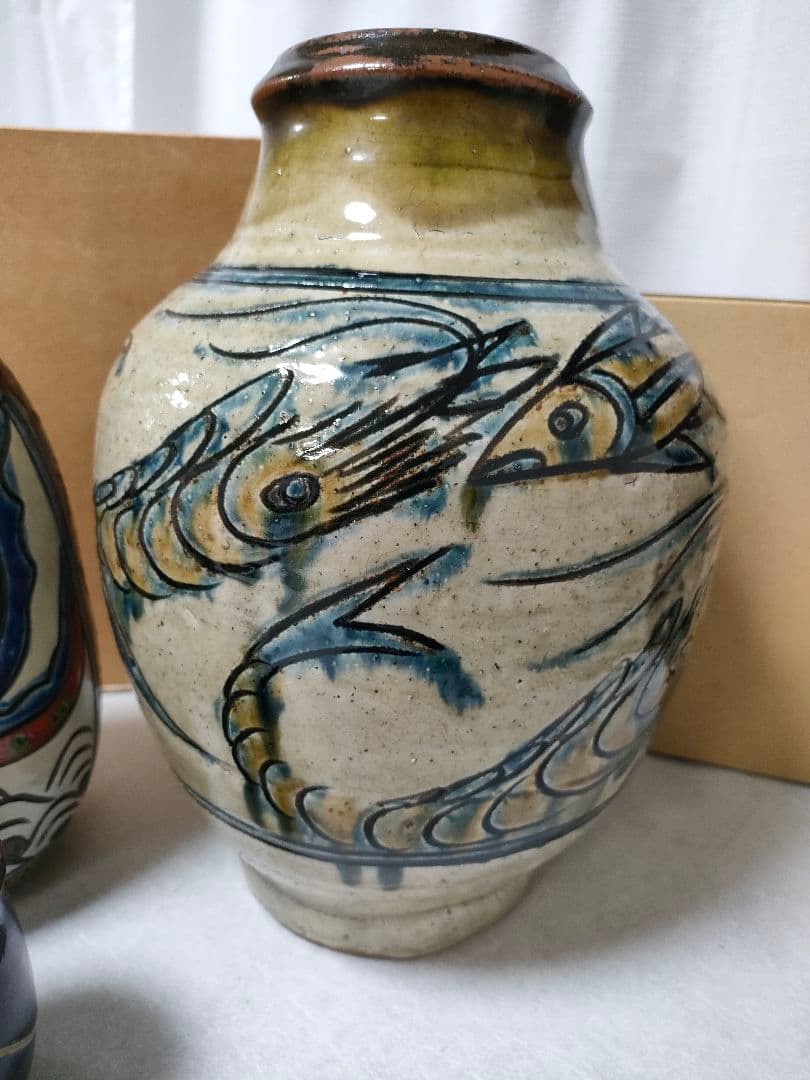 やちむん　金城次郎、裕三　宮城智　新垣勲　魚紋　まとめてセット　縁起物